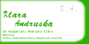klara andruska business card